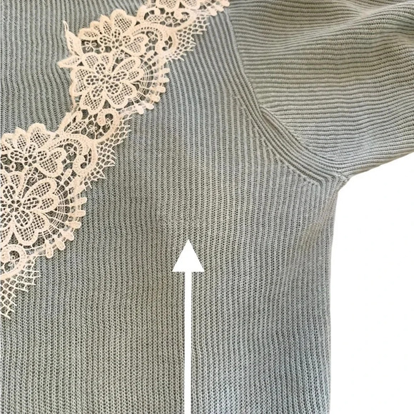 See by Chloé Chevron Lace Sweater Size XL New with FLAW - Picture 13 of 16